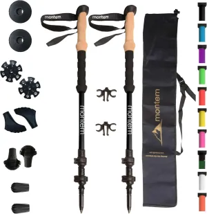 Montem Ultra Strong Trekking, Walking, and Hiking Poles - One Pair (2 Poles) - Collapsible, Lightweight, Quick Locking, Weather-Resistant and Ultra Durable