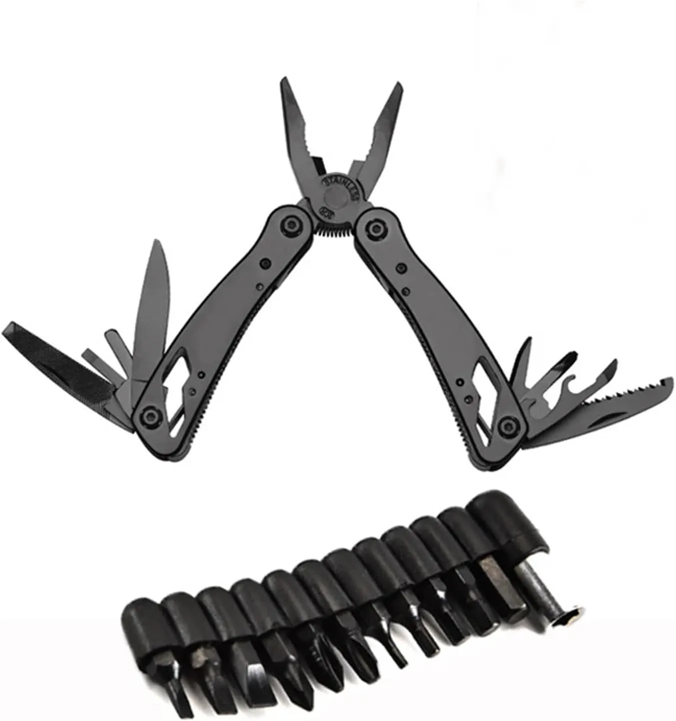 Multi-Function Folding Multi-Purpose Multi-Scenario Use Survival Knife Stainless Steel Durable Camping Pliers