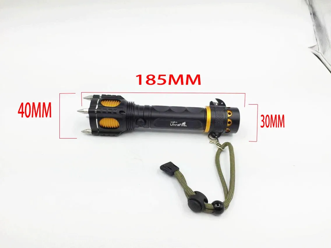Multi-functional LED Flashlight with Safety Hammer - USB Rechargeable