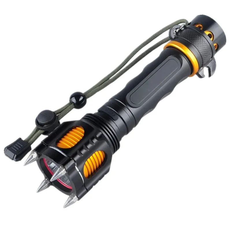 Multi-functional LED Flashlight with Safety Hammer - USB Rechargeable