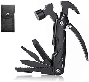 Multi-purpose Folding Hammer, Outdoor Portable Tool Knife Pliers Multi-function Mini Claw Hammer for Camping, Hiking or Outdoor, Survival in Emergency, Travel Emergency Kit