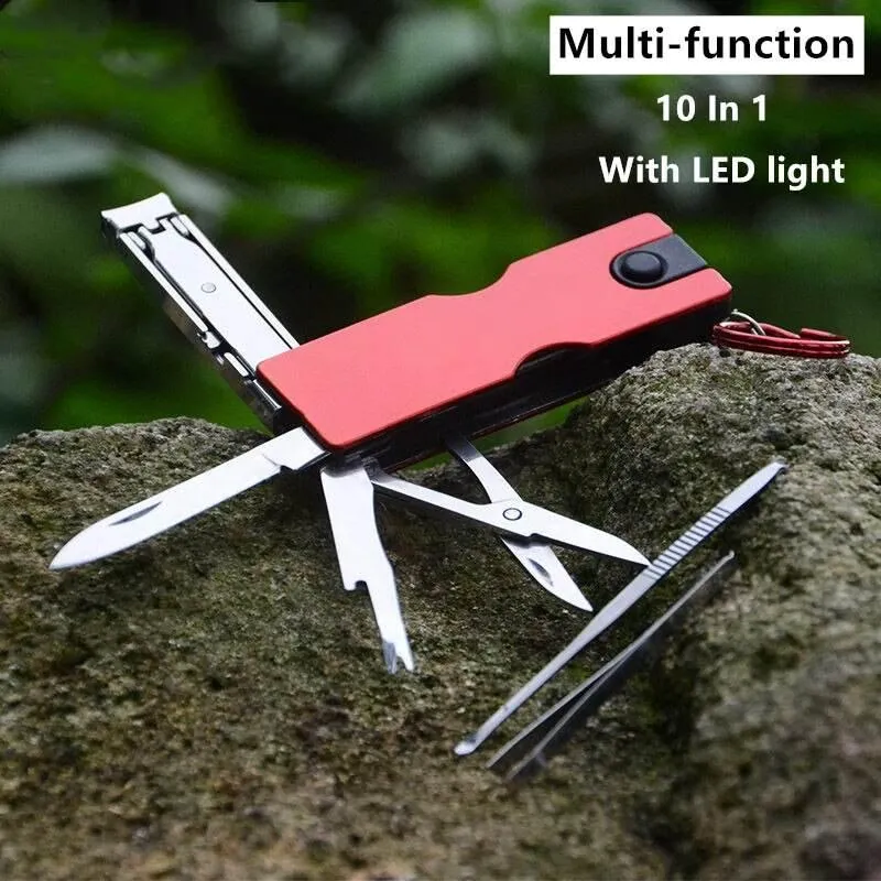 Multi-Tool Keychain - 10-in-1 Stainless Steel EDC Tool