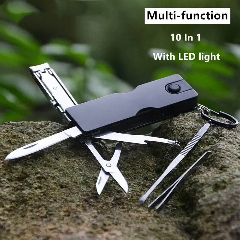 Multi-Tool Keychain - 10-in-1 Stainless Steel EDC Tool
