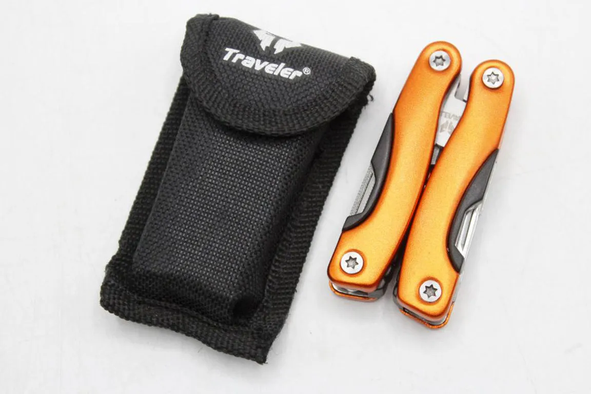 Multi-Tool Orange Folding Pliers Pocket Kit (KC5307)