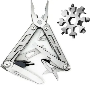 Multitool Pliers Pocket Knife Camping Tool, Multi-Pliers with Folding Saw Bottle Opener Screwdriver Sickle Nylon Sheath, Perfect for Outdoor Survival Camping Survival Hiking, Simple Repairs