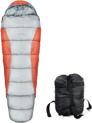 Mummy Sleeping Bag,3 Season Backpacking Sleeping Bag for Adults,Lightweight Warm and Washable,Sleeping Bag for Kids Camping, Hiking, Traveling,with Portable Compression Bag,23080㎝-Orange Super