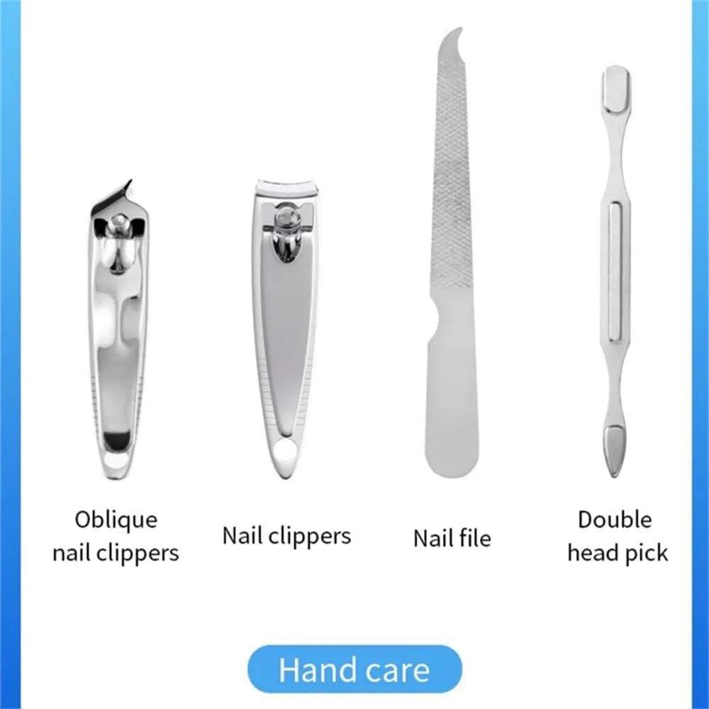 Nail Clipper Set 7 Piece Scissors Nail File Nail Clipper Forceps Foldable Portable and Nail Repair and Enhancement Tool,Brown