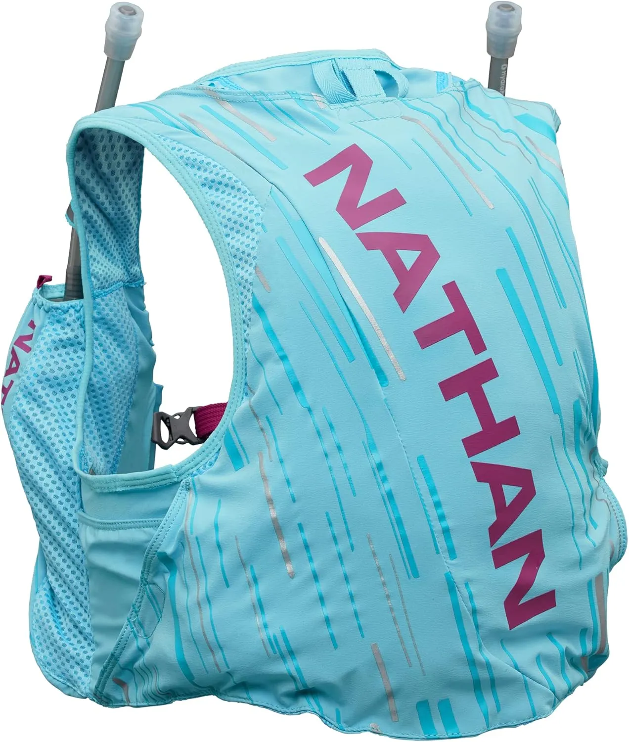 Nathan Hydration Race Vest. 4L Pinnacle Hydration Pack with Two 20oz Hydration Soft Flask, Water-Resistant Pockets, Lightweight & Moisture Wicking