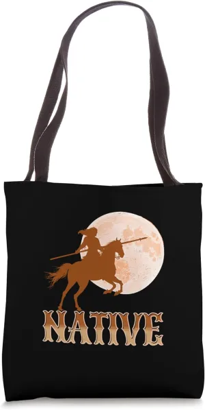 Native American Indian Feather Headdress Heartbeat Pulse Men Tote Bag