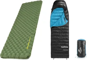 Naturehike Backpacking Ultralight Down Sleeping Bag and Sleeping Pad for Camping Hiking
