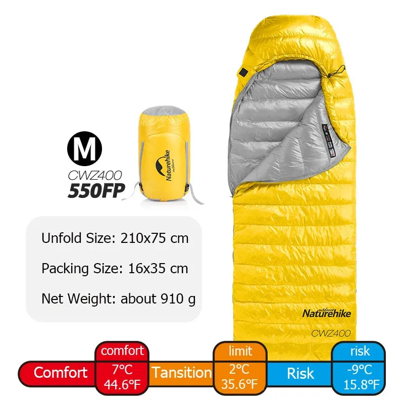 Naturehike CW400 Goose Down Sleeping Bag – Waterproof, Lightweight, and Ultra-Warm