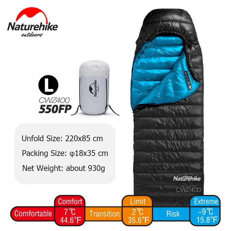 Naturehike CW400 Goose Down Sleeping Bag – Waterproof, Lightweight, and Ultra-Warm
