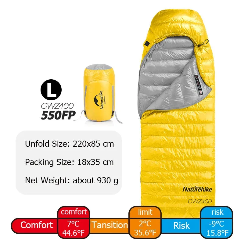 Naturehike CW400 Goose Down Sleeping Bag – Waterproof, Lightweight, and Ultra-Warm