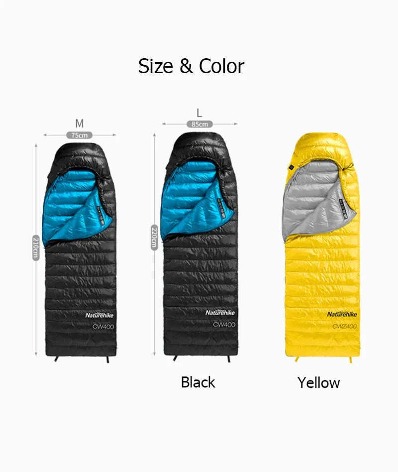 Naturehike CW400 Goose Down Sleeping Bag – Waterproof, Lightweight, and Ultra-Warm