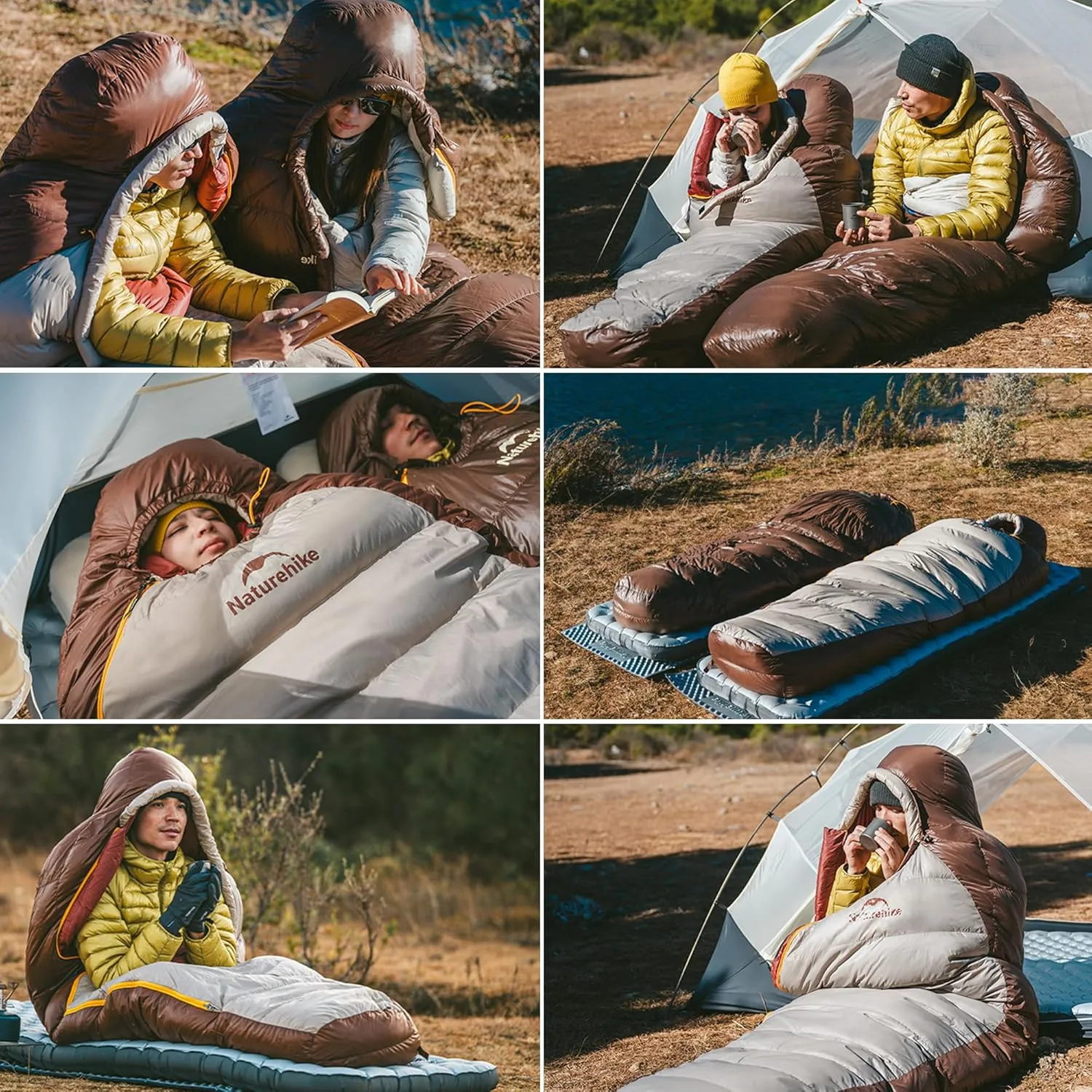Naturehike Ultralight 650FP Duck Down Mummy Sleeping Bag-Suitable 38.8~-42.1℉, 20D Nylon Waterproof Sleeping Bag with Compact Compression Bag for Camping, Backpacking, Hiking