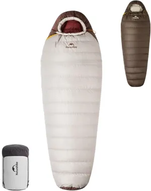 Naturehike Ultralight 650FP Duck Down Mummy Sleeping Bag-Suitable 38.8~-42.1℉, 20D Nylon Waterproof Sleeping Bag with Compact Compression Bag for Camping, Backpacking, Hiking