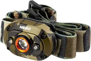 NEBO MYCRO 400 Rechargeable Headlamp | 400 Lumens, 6 Light Modes, Water Resistant, Detachable Hat Clip, Super Bright Head Lamp for Camping & Hiking, Includes Micro USB Charging Cable — Mossy Oak