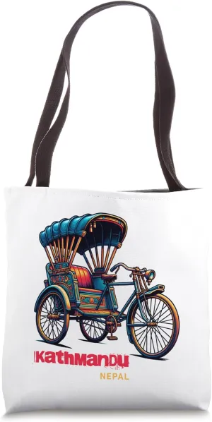 Nepali Bicycle Richshaw Souvenir Nepal Kathmandu Tote Bag