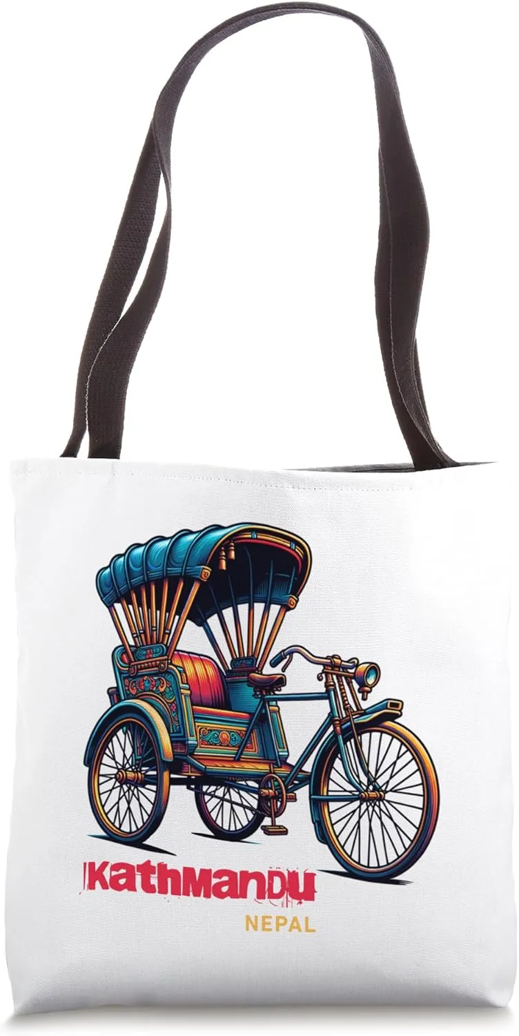 Nepali Bicycle Richshaw Souvenir Nepal Kathmandu Tote Bag