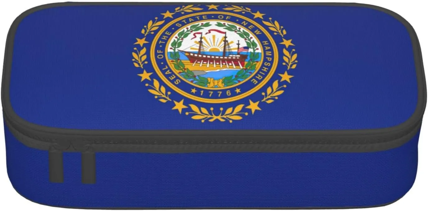 New Hampshire state flag print Large Capacity Storage Bag Travel Office Supplies Box, Makeup Bag, Desk Organizer with