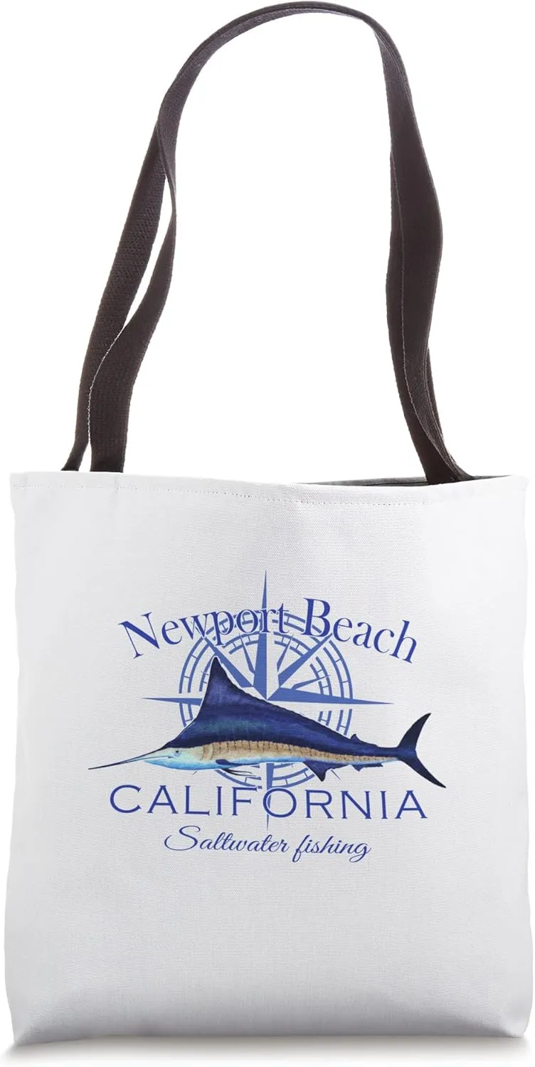 Newport Beach California Sailfish Billfish Marlin Saltwater Tote Bag