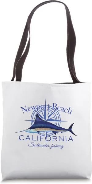 Newport Beach California Sailfish Billfish Marlin Saltwater Tote Bag