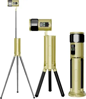 Night Fishing Light,Rechargeable LED Spotlight Flashlights 2800 High Lumens,IPX8 Waterproof,Large Searchlight for Fishing, Hiking and Camping with Tripod