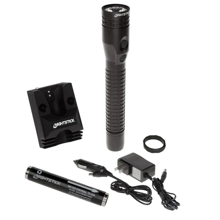 Nightstick - Metal Duty/Personal-Size Dual-Light Flashlight w/Magnet - Li-Ion - Black