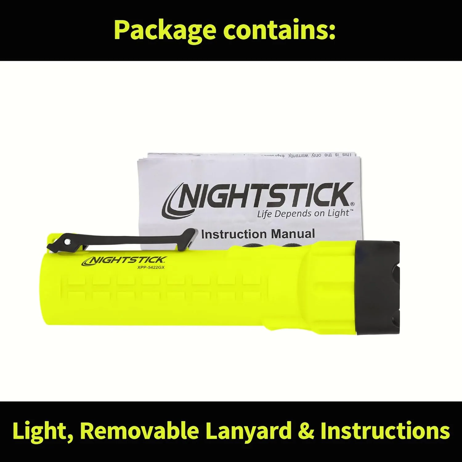 Nightstick XPP-5422GX Intrinsically Safe Dual-Light Flashlight, Green/Black