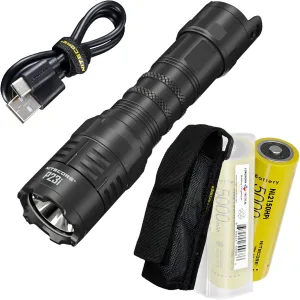Nitecore P23i 3000 Lumen Rechargeable Tactical Flashlight with Dual Batteries and Lumentac Battery Case