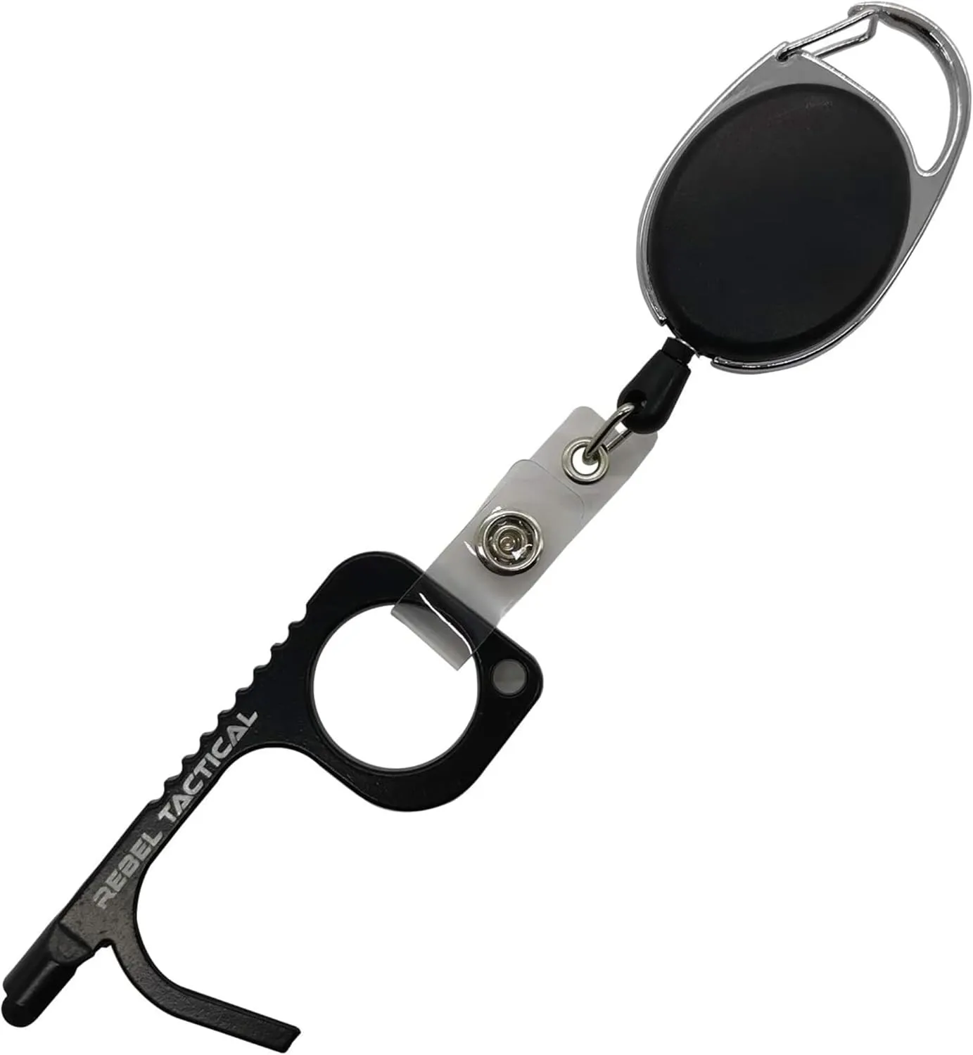 No Touch Keychain with Badge Reel (Matt Black)