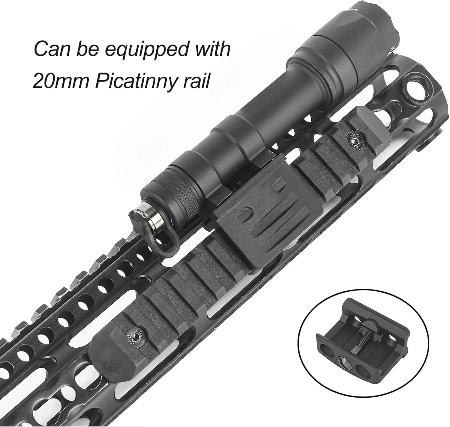NOBUHIRO 45 Degree Offset Tactical Light Mount, Aluminum Alloy Offset Light Mount for M300 M600 Series Tactical Flashlight, Fit for 20mm Picatinny Rail