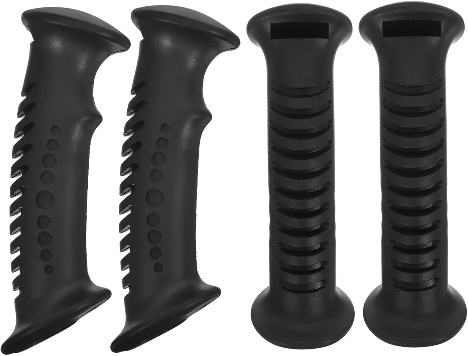 NOLITOY 2sets Trekking Pole Handle Quad Cane Handle Grip Hiking Pole Handle Replacement Skiing Accessories Skiing Tool Climbing Stick Tool Round Hiking Pole Grip Black Plastic 4pcs*2