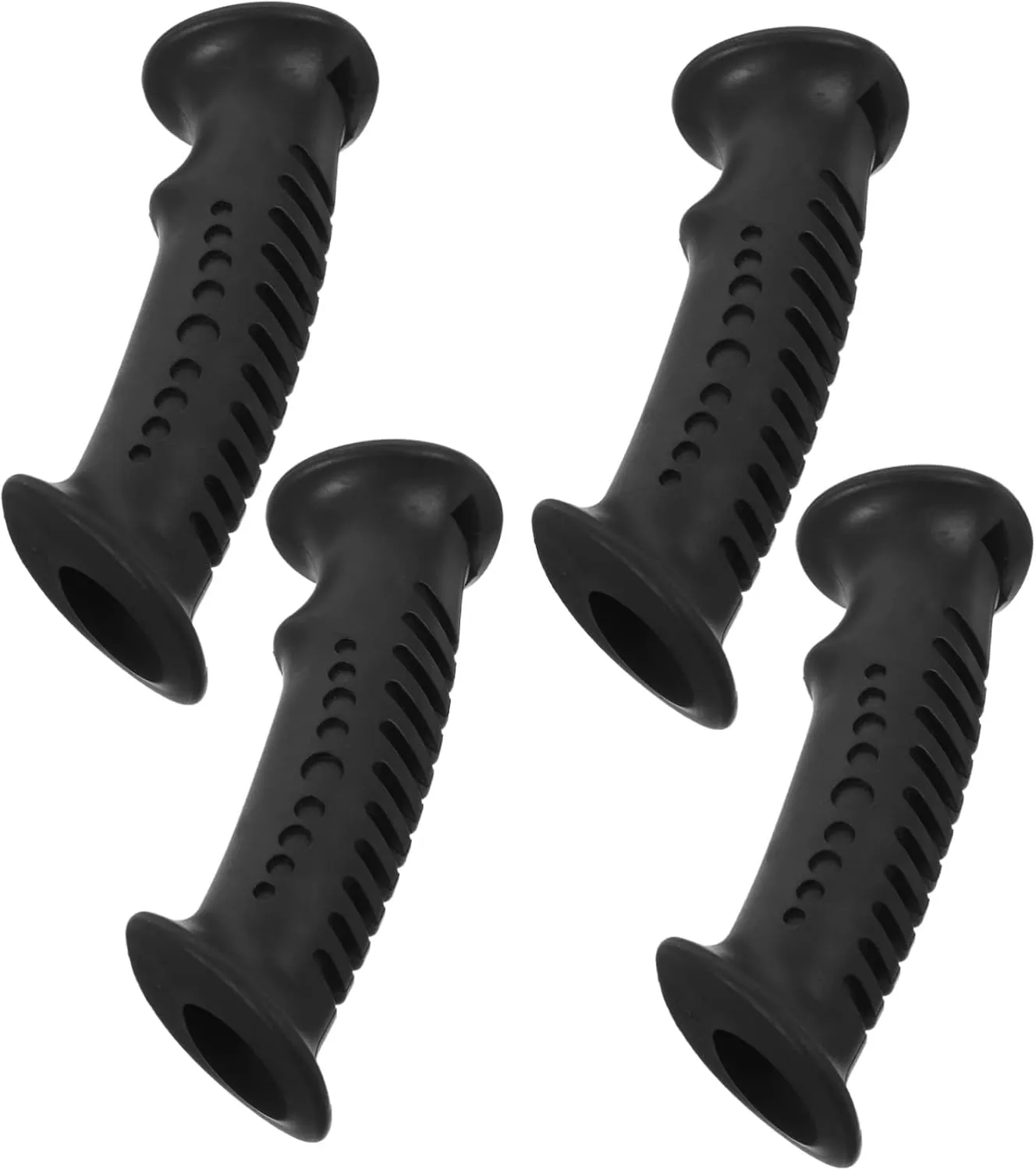 NOLITOY 2sets Trekking Pole Handle Quad Cane Handle Grip Hiking Pole Handle Replacement Skiing Accessories Skiing Tool Climbing Stick Tool Round Hiking Pole Grip Black Plastic 4pcs*2