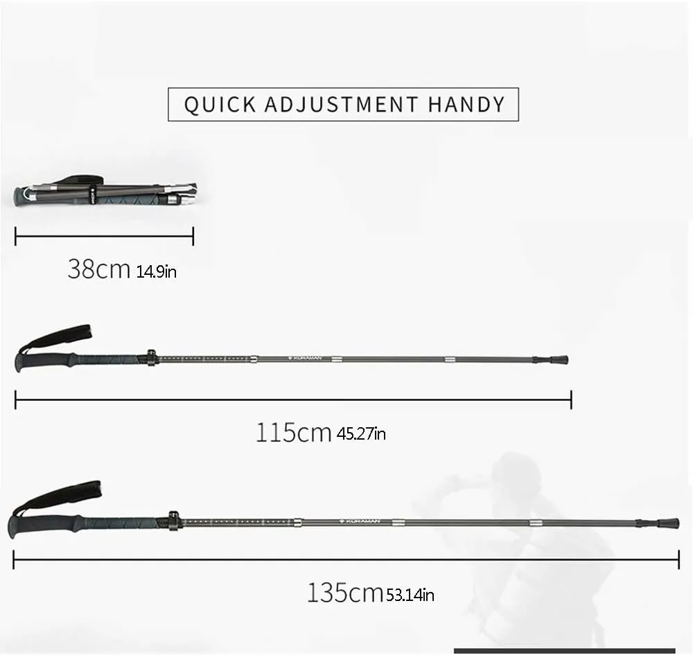 Nordic Walking Trekking Poles, Lightweight Adjustable Unisex Folding Hiking Poles, Hiking Sticks/Walking Poles for Hiking Trekking Camping Traveling