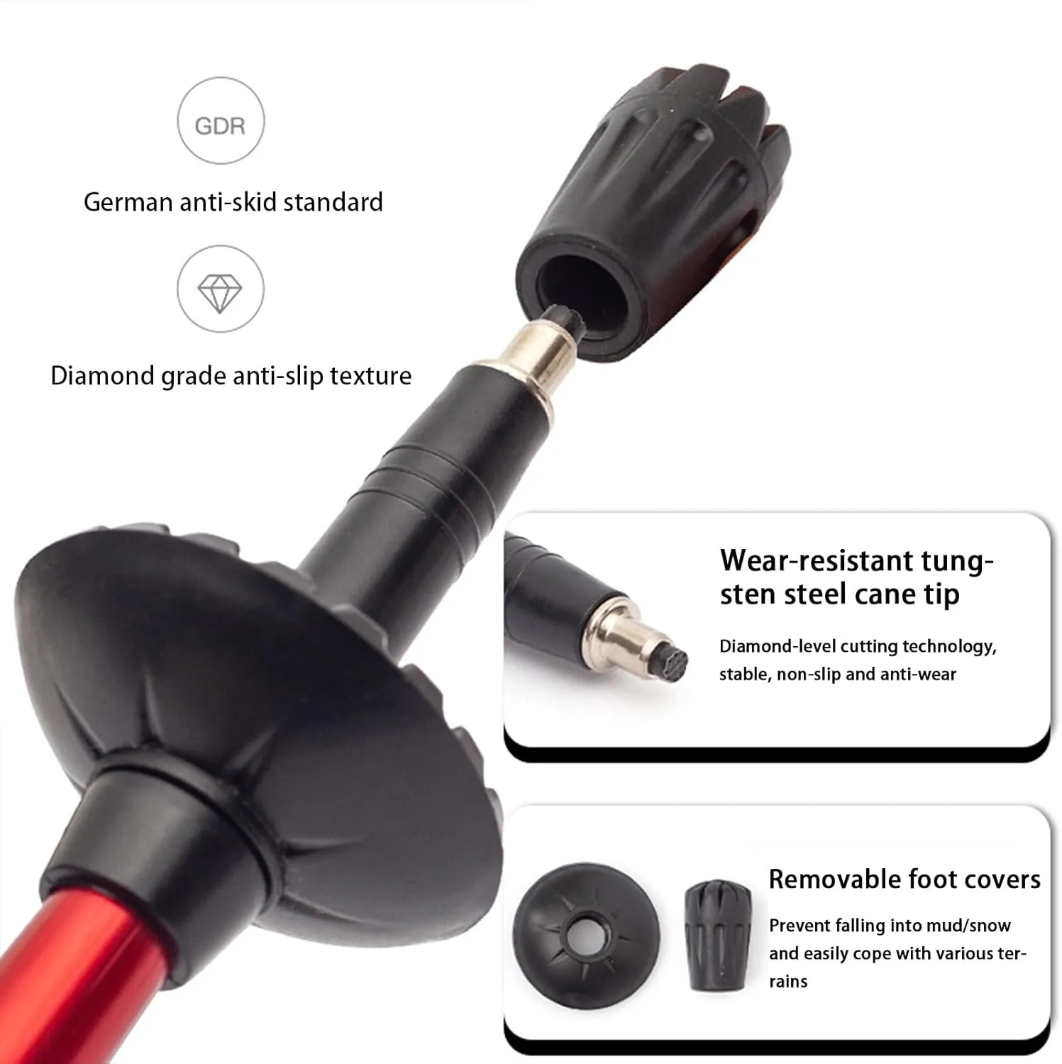 Nordic Walking Trekking Poles, Telescopic, Collapsible, Ultralight for Hiking, Camping, Mountaining, Backpacking, Walking, Trekking