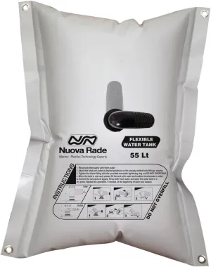 NuovaRade Flexible Water Tank/Bladder, Water Storage Bag, 29x24in - 14.5 Gallon (55Lt) - Rectangular, Grey