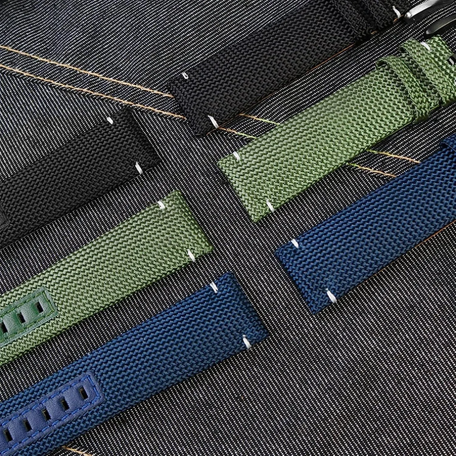 Nylon Canvas Leather Watch Strap for Mido m026.629/430 Ocean Star m042.430 Navigator Helmsman Breathable watchband