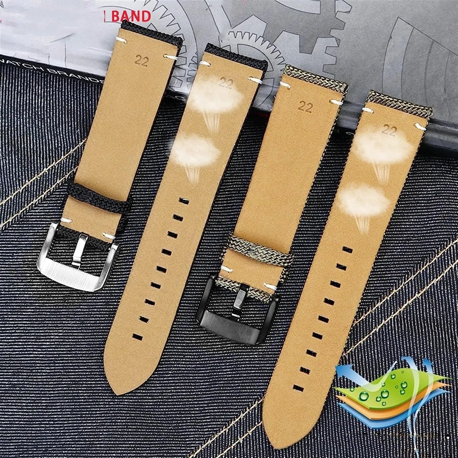 Nylon Canvas Leather Watch Strap for Mido m026.629/430 Ocean Star m042.430 Navigator Helmsman Breathable watchband