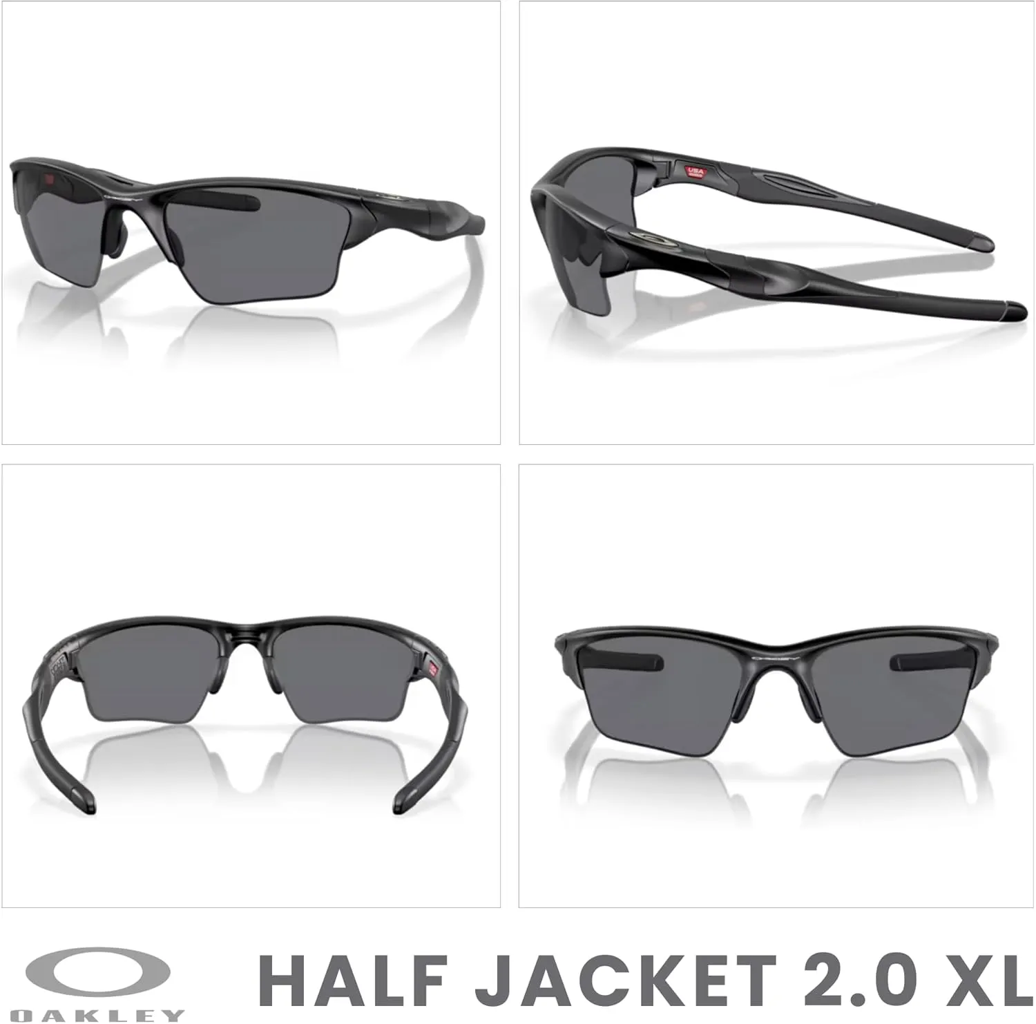 Oakley Half Jacket 2.0 XL OO9154 Rectangular Sunglasses For Men   BUNDLE Leash   Designer iWear Care Kit