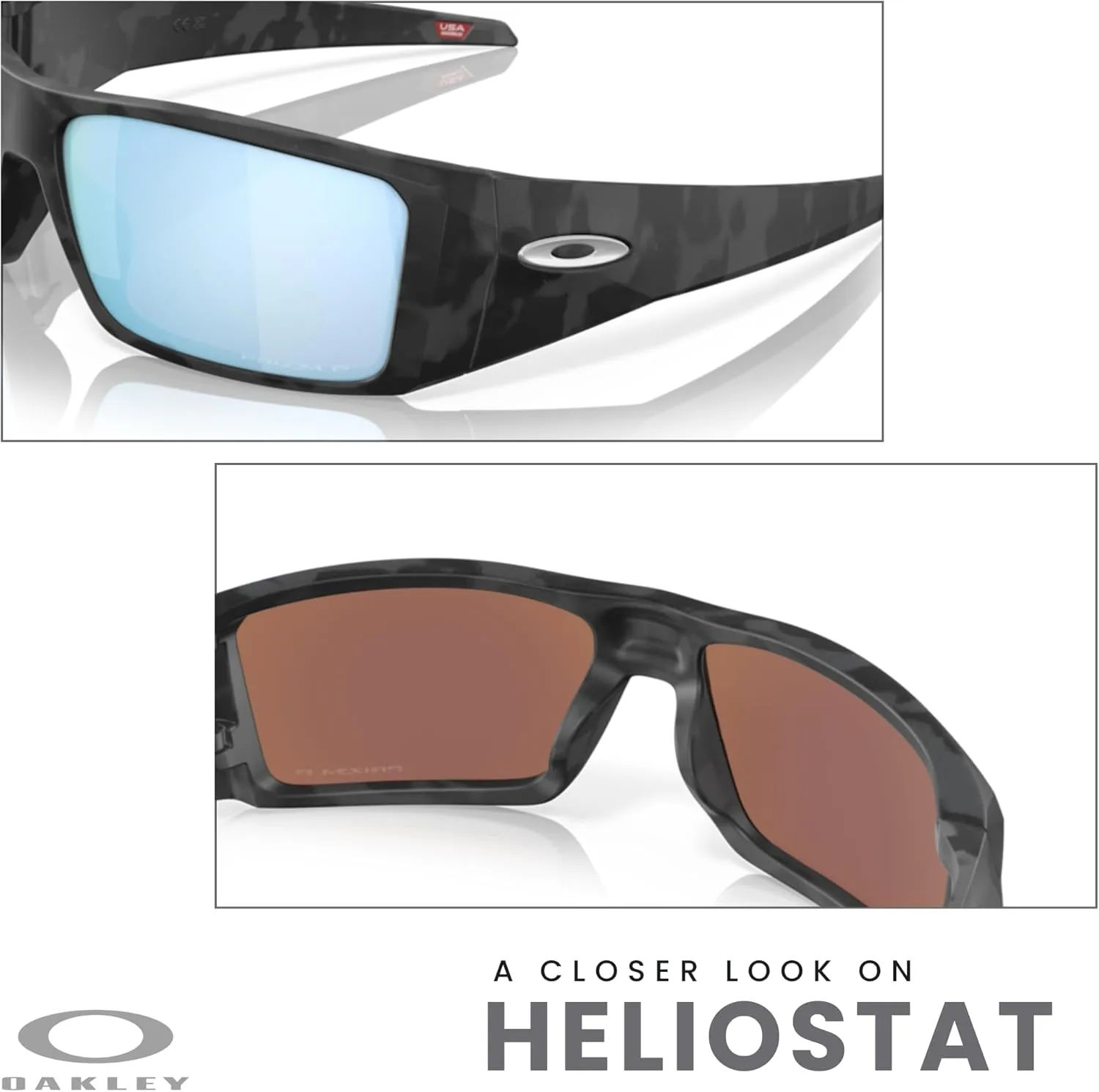 Oakley Heliostat OO9231 Rectangular Sunglasses for Men   BUNDLE Accessory Leash   Designer iWear Kit