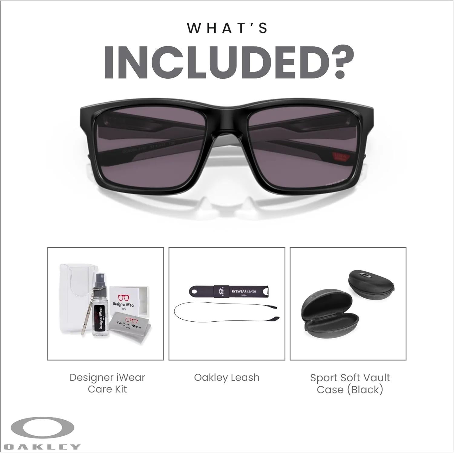 Oakley Mainlink OO9264 Rectangle Sunglasses for Men   BUNDLE Accessory Leash   Designer iWear Kit