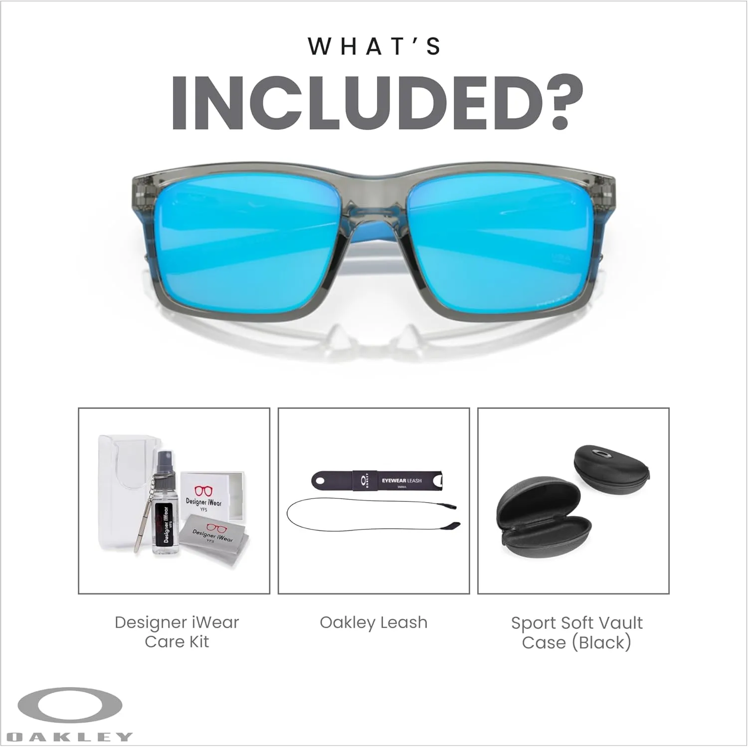 Oakley Mainlink OO9264 Rectangle Sunglasses for Men   BUNDLE Accessory Leash   Designer iWear Kit