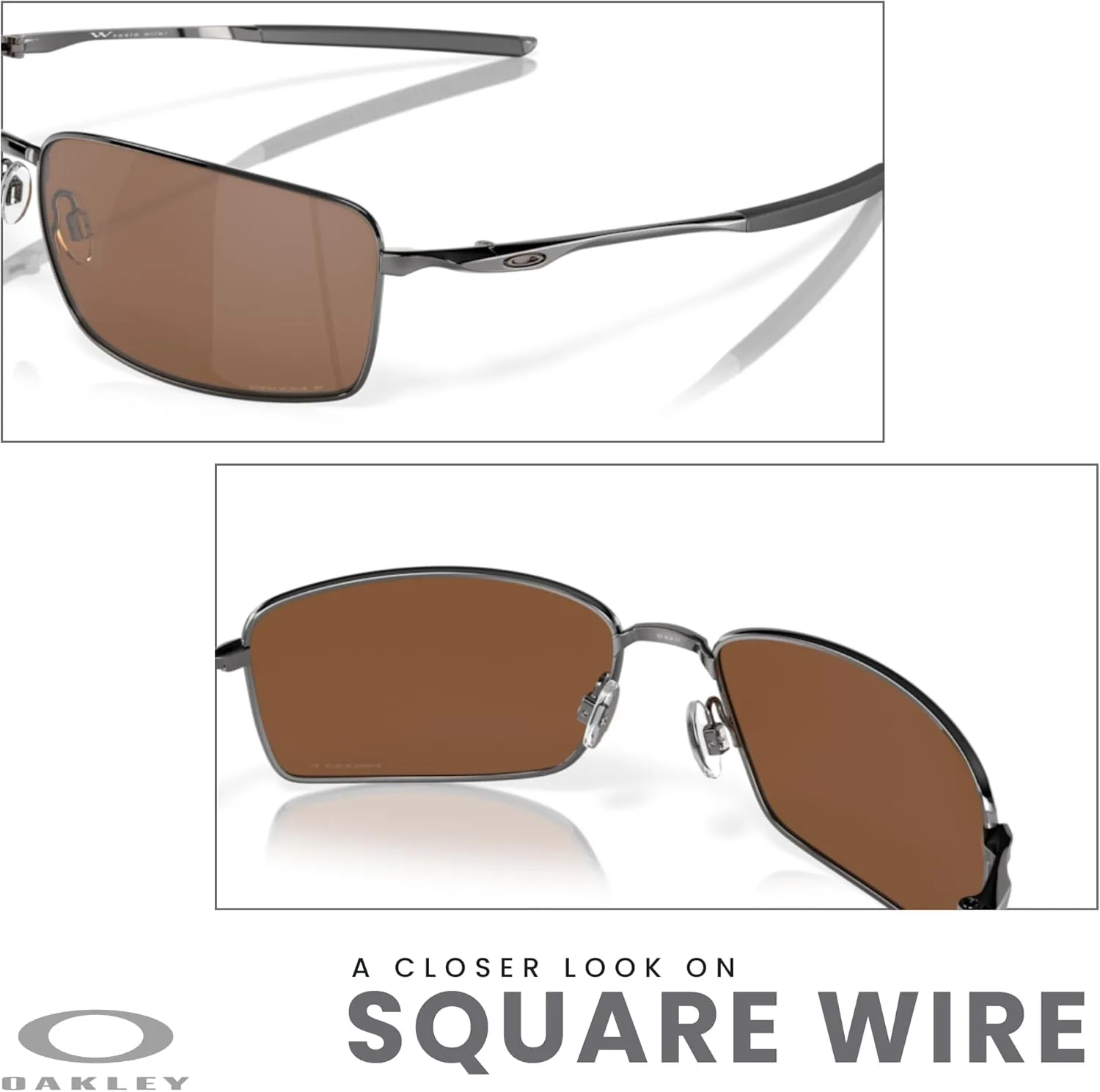 Oakley Square Wire OO4075 Rectangular Sunglasses For Men   BUNDLE Leash   Designer iWear Care Kit