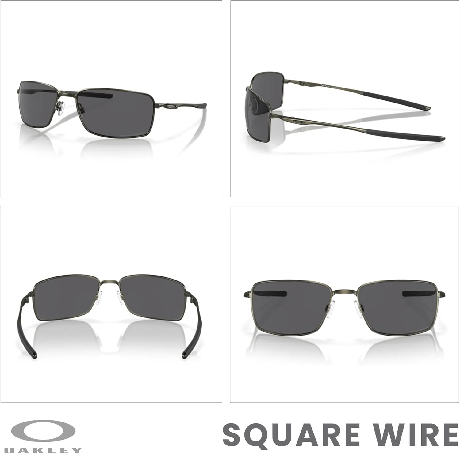 Oakley Square Wire OO4075 Rectangular Sunglasses For Men   BUNDLE Leash   Designer iWear Care Kit