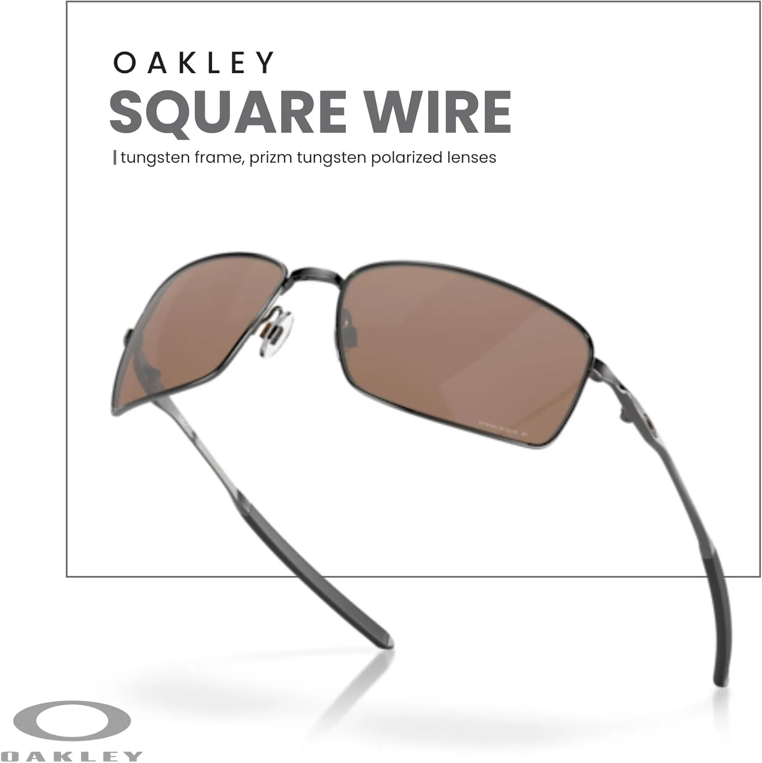 Oakley Square Wire OO4075 Rectangular Sunglasses For Men   BUNDLE Leash   Designer iWear Care Kit