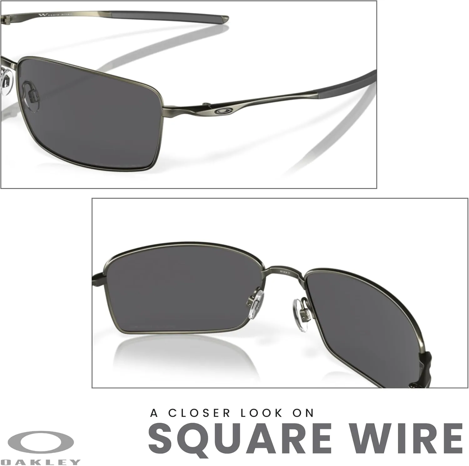 Oakley Square Wire OO4075 Rectangular Sunglasses For Men   BUNDLE Leash   Designer iWear Care Kit