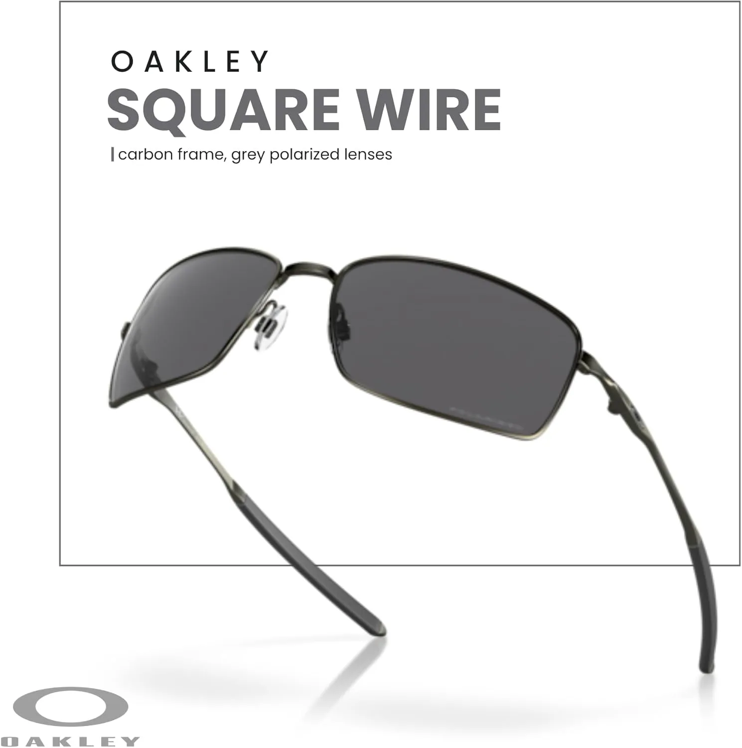Oakley Square Wire OO4075 Rectangular Sunglasses For Men   BUNDLE Leash   Designer iWear Care Kit