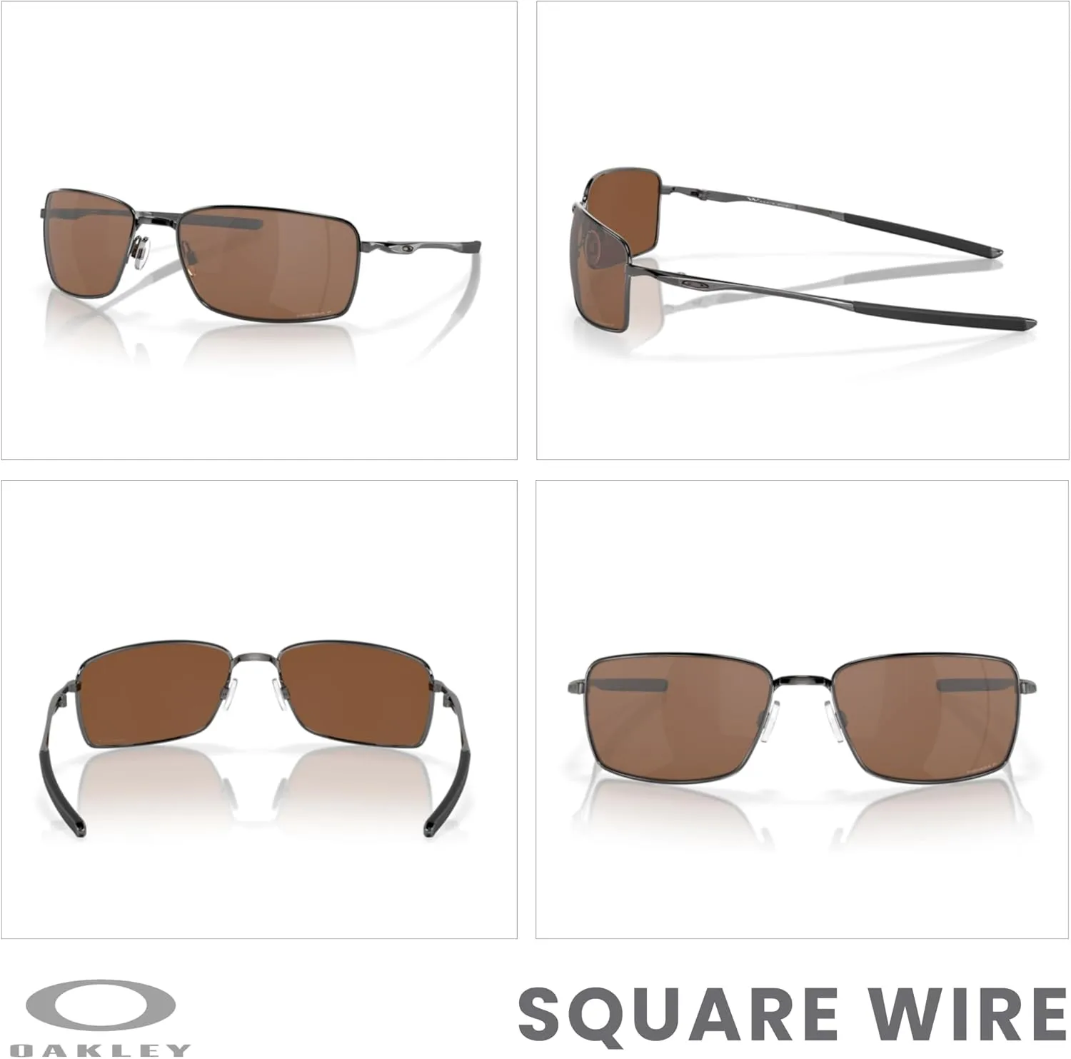 Oakley Square Wire OO4075 Rectangular Sunglasses For Men   BUNDLE Leash   Designer iWear Care Kit