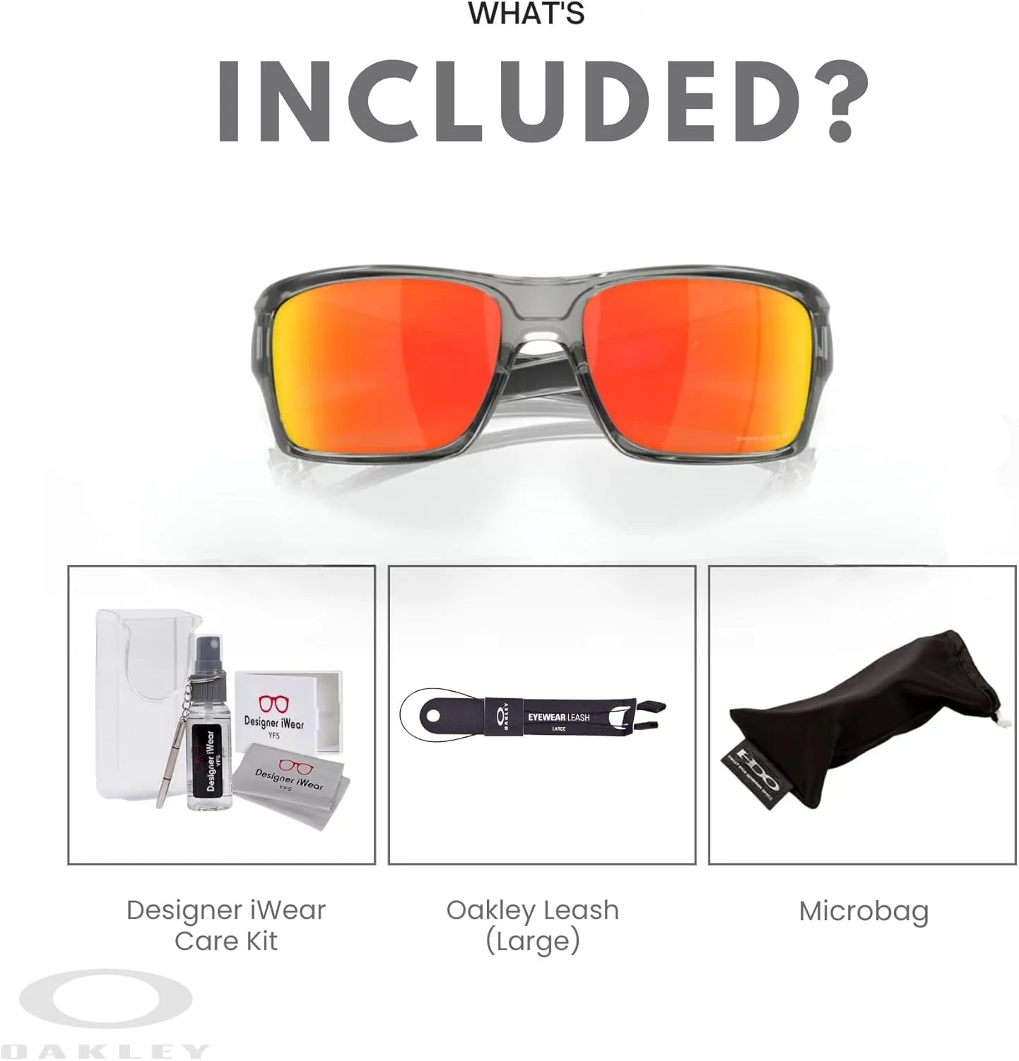 Oakley Turbine OO9263 Rectangular Sunglasses For Men  BUNDLE Leash   BUNDLE with Designer iWear Eyewear Kit